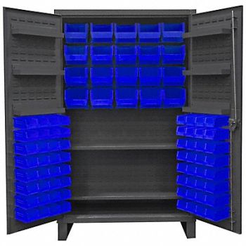 DURHAM MFG K4927 Bin Cabinet 78 x48 x24 Gray 84BlueBns, 36FC61
