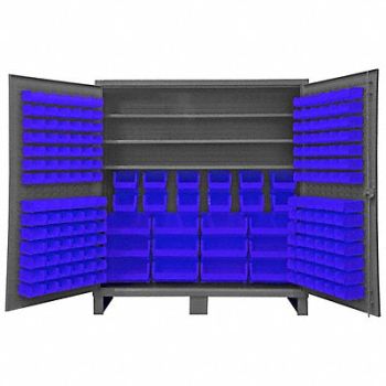 DURHAM MFG K4931 Bin Cabinet 78 x72 x24 Gray 192BlueBns, 36FC70