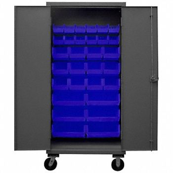 DURHAM MFG K4880 Bin Cabinet 80 x36 x24 Gray 30BlueBns, 36EZ60