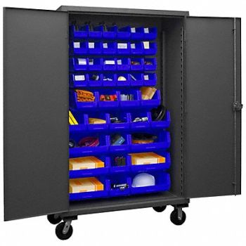 DURHAM MFG K4881 Bin Cabinet 80 x48 x24 Gray 42BlueBns, 36EZ66