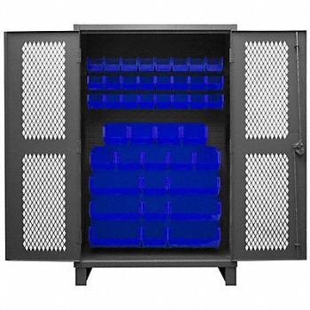 DURHAM MFG K4946 Bin Cabinet 78 x48 x24 Gray 42BlueBns, 36FA45