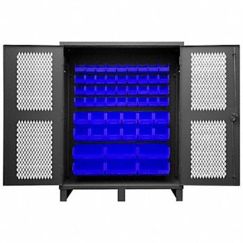 DURHAM MFG K4947 Bin Cabinet 78 x60 x24 Gray 54BlueBns, 36FA51