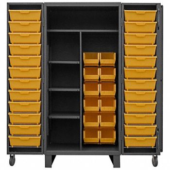 DURHAM MFG Bin Cabinet 78 x36 x36 Gray 36YlwBns, 33VE43