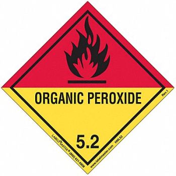 LABELMASTER DOT Container Placard Label 4 W PK500, 807CH9