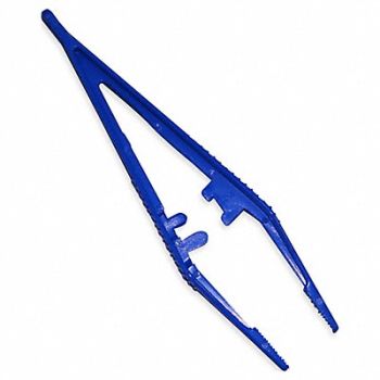 HEATHROW SCIENTIFIC Forceps Dark Blue 4-1/3 In L PK6, 3LJY8