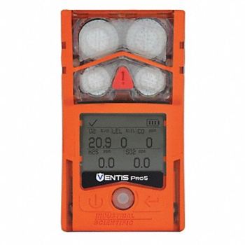 VENTIS PRO5 Multi-Gas Detector 4-7/64 H Orange, 425Z46