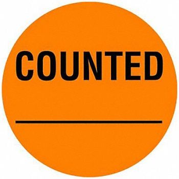 TAPECASE D6074 Inventory Control Label Orange PK1000, 16U828
