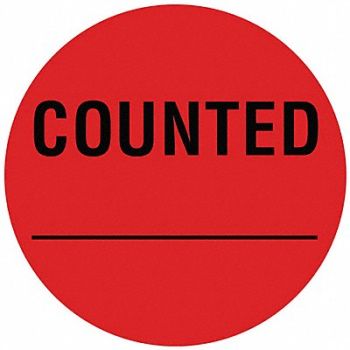 TAPECASE D6074 Inventory Control Label Orange PK1000, 16U929