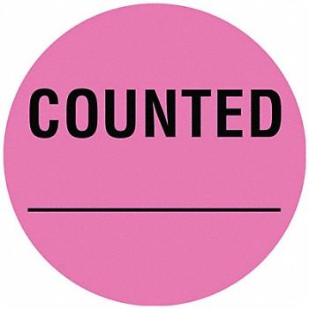 TAPECASE D6074 Inventory Control Label Pink PK1000, 16U932