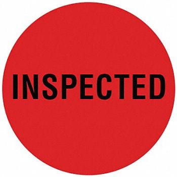 TAPECASE D6075 Inventory Control Label Red PK1000, 16U933