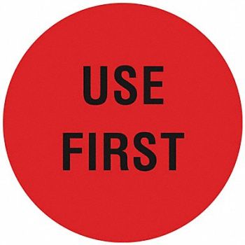 TAPECASE D6073 Inventory Control Label Red PK1000, 16U945