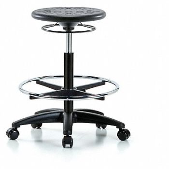 BLUE RIDGE ERGONOMICS Polyurethane Stool 300 lb Cap. Black, 797R58