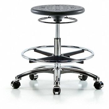 BLUE RIDGE ERGONOMICS Polyurethane Stool 300 lb Cap. Black, 797R66