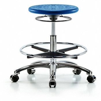 BLUE RIDGE ERGONOMICS Polyurethane Stool 300 lb Cap. Blue, 797R67