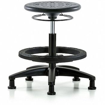 BLUE RIDGE ERGONOMICS Polyurethane Stool 300 lb Cap. Black, 797R76
