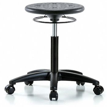 BLUE RIDGE ERGONOMICS Polyurethane Stool 300 lb Cap. Black, 797R82