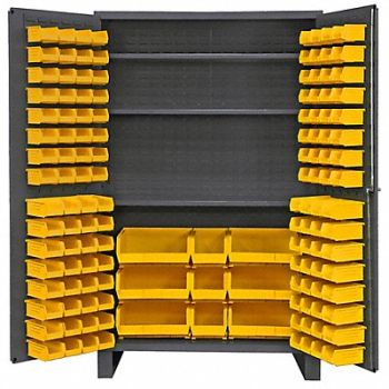 DURHAM MFG K4915 Bin Cabinet 78 x48 x24 Gray 137YlwBns, 3NYN7