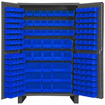 DURHAM MFG K4893 Bin Cabinet 78 x48 x24 Gray 171BlueBns, 36FC78