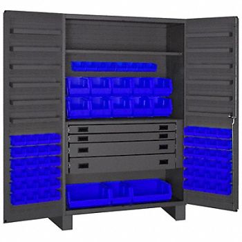 DURHAM MFG K4939 Bin Cabinet Gray 78 x48 x24 69BlBns, 36FC80