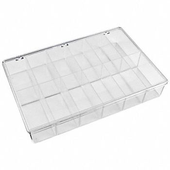 FLAMBEAU K4970 Compartment Box Snap Clear 2 13/16 in, 2W469