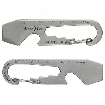 NITE IZE Carabiner Key Clip Silver 1-11/16 in, 34GN67