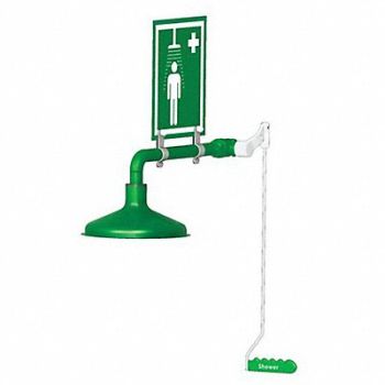 HUGHES SAFETY Emergency Shower 20 gpm 1in NPT SS, 34RT83