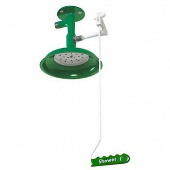 HUGHES SAFETY Emergency Shwr Ver Ceiling Flange SS, 34RT85