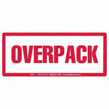 LABELMASTER Over Pack Label 2-1/2 H 6 W PK500, 35ZL32