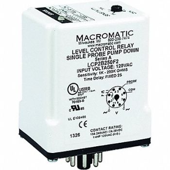 MACROMATIC Control Relay Dual Pump Down 120V, 31EL63