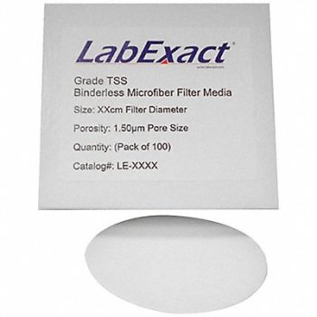 LABEXACT Glass Microfiber Filter 1.5um 7cm PK100, 12K994