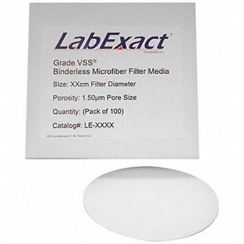 LABEXACT Glass Microfiber Fltr 1.5um 4.7cm PK100, 12K999