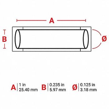 BRADY Sleeve Polyvinylidene Pink 1 W, 803UE9