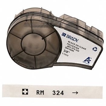 BRADY Label Cartridge Black/Clear 21 ft L, 3PXU5