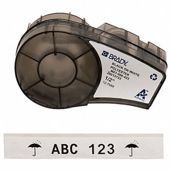 BRADY Label Cartridge Black/White 21 ft L, 3PXW7