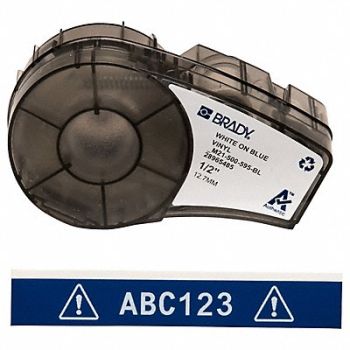 BRADY E7624 Label Cartridge White/Blue 1/2 in W, 3PXU3