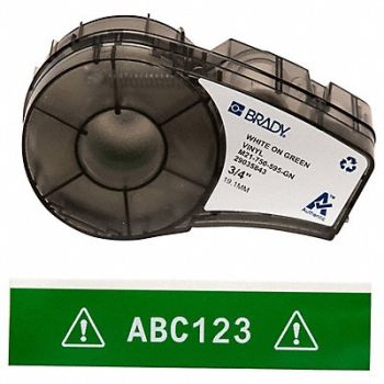 BRADY E7626 Label Cartridge White/Green 3/4 W, 3PXV1