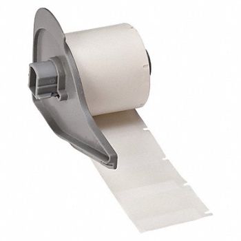 BRADY Label 1 1/2 in W Clear White, 803T01