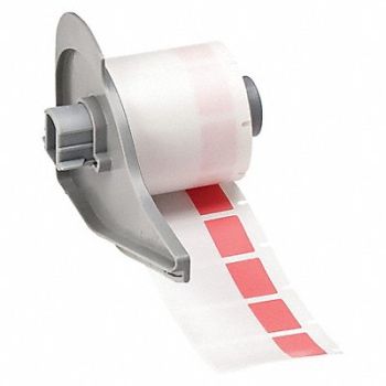 BRADY Label 3/4 in W Clear Red, 803R83