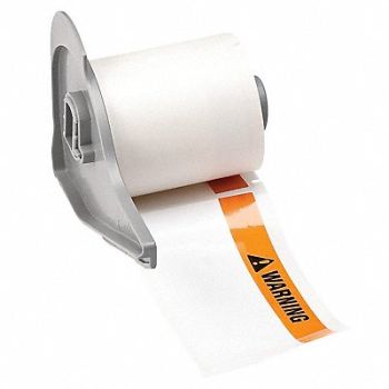 BRADY Label 4 in W Black Orange White, 803RJ9