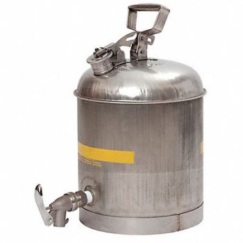 EAGLE Type I Faucet Safety Can 5 gal Silver, 3NKN4
