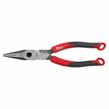 MILWAUKEE Long Nose Comfort Grp Pliers, 798KU9