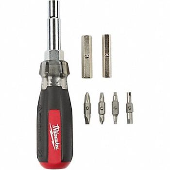 MILWAUKEE Multi-Bit Screwdriver NumBits 6, 483K41