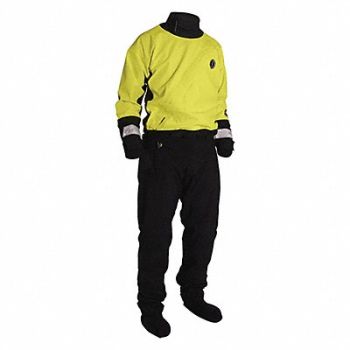 MUSTANG SURVIVAL H3997 Water Rescue Dry Suit L Hi-Viz Ylw/Blk, 21AA20