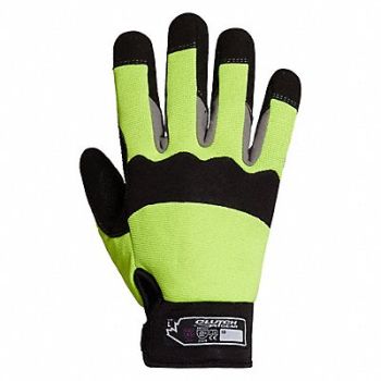 SUPERIOR GLOVE K2457 Mechanics Gloves Black/Lime XL PR, 55NE19