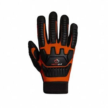SUPERIOR GLOVE Work Gloves Mechanics PVC Black/Org PR, 793W99