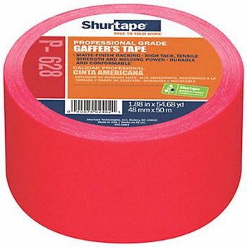 SHURTAPE Gaffer s Tape Red 1 7/8inx54.5 yd PK24, 21GY03