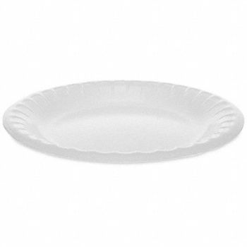 PACTIV Disposable Foam Plate 6 in White PK1000, 799LZ9