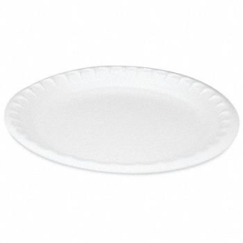 PACTIV Disp Foam Plate 10 1/4 in White PK540, 799M01