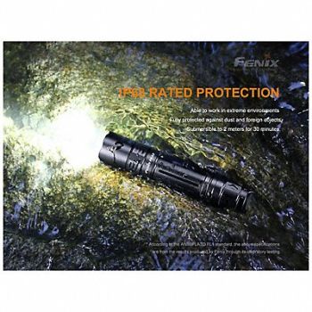 FENIX LIGHTING Industrial Flashlight Alum Black 1200lm, 61HN56