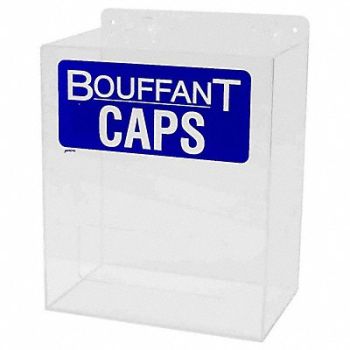 BRADY Bouffant Dispenser Arcylic Clear, 3MTW8